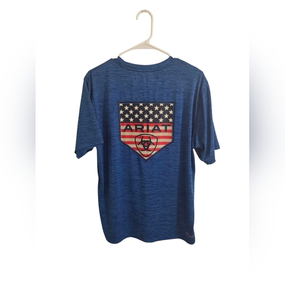 Ariat Proud Shield Charger Tee – Monaco Blue – Size Medium - Picture 6 of 7